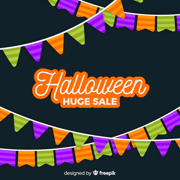 Gratis vector platte ontwerp van halloween enorme verkoop