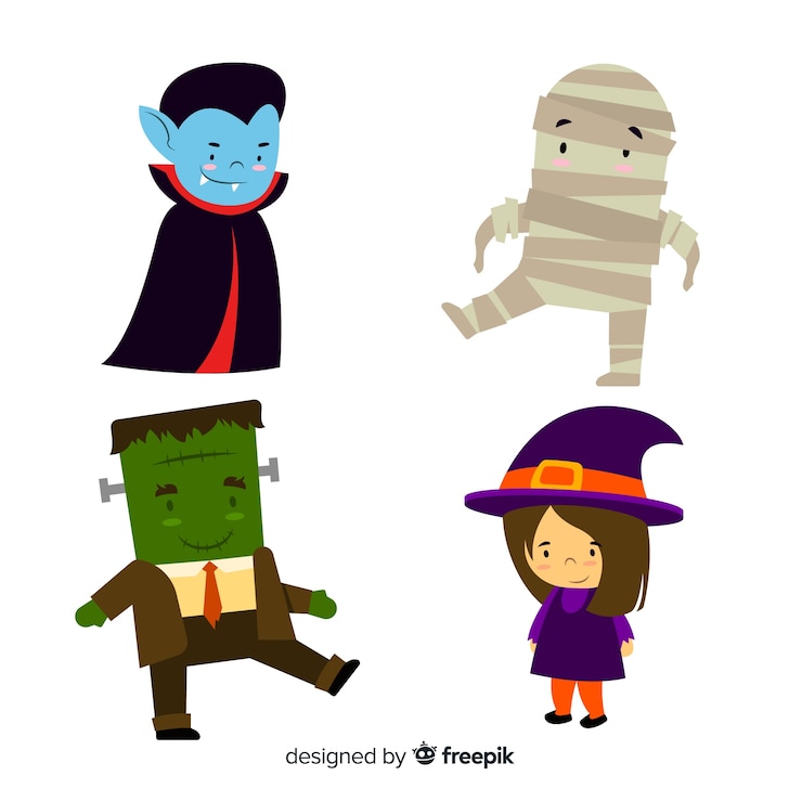Gratis Vector platte ontwerp van halloween karakter