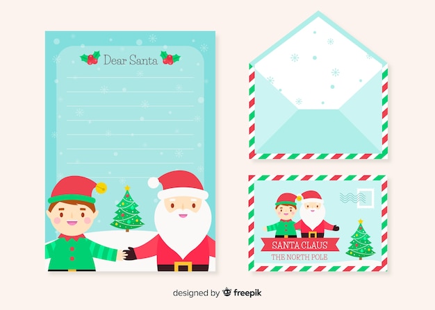 Platte ontwerp van Kerstmis briefpapier sjabloon