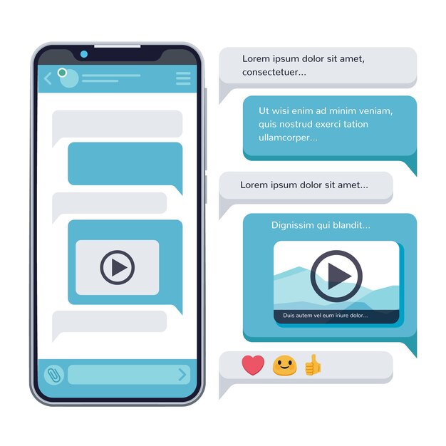 Platte ontwerp van telefoon tekstballon