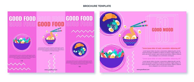 Gratis vector platte ontwerp van voedselbrochure