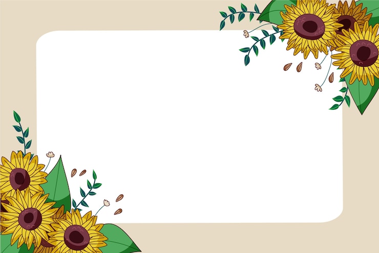 Gratis Vector platte ontwerp van zonnebloem frame