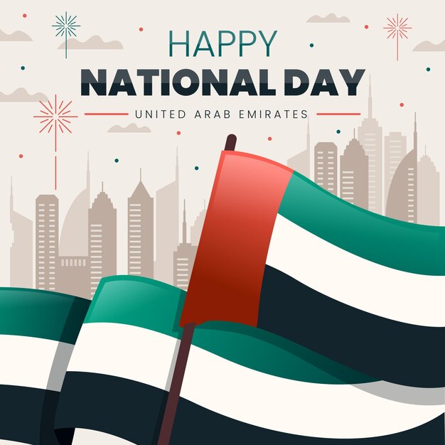 Platte ontwerp verenigde arabische emiraten nationale feestdag