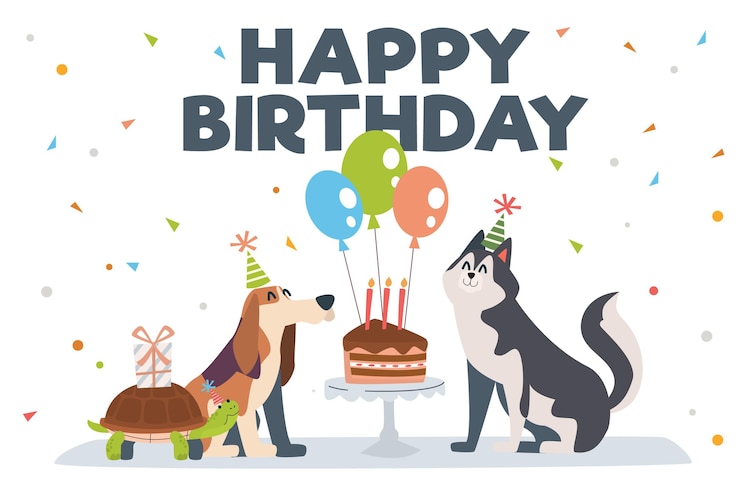 Gratis Vector platte ontwerp verjaardag achtergrond
