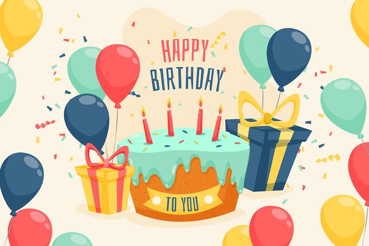 Gratis Vector platte ontwerp verjaardag behang thema