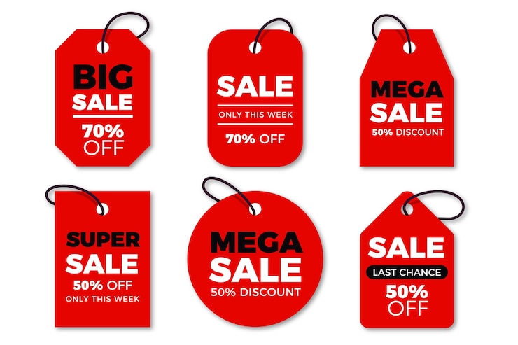 Gratis Vector platte ontwerp verkoop tag-collectie