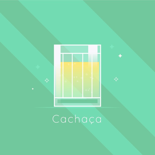 Platte ontwerp verse cachaça illustratie