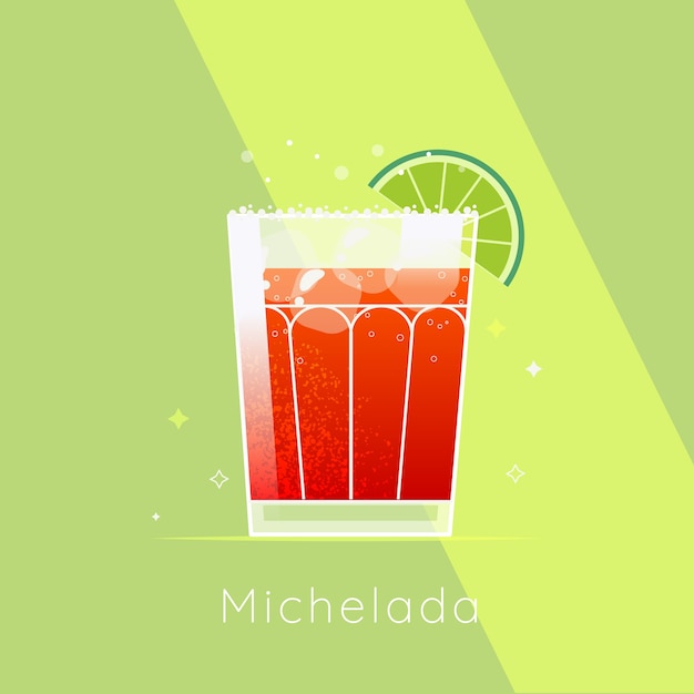 Platte ontwerp verse michelada illustratie