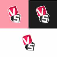 Gratis vector platte ontwerp versus logo sjabloon