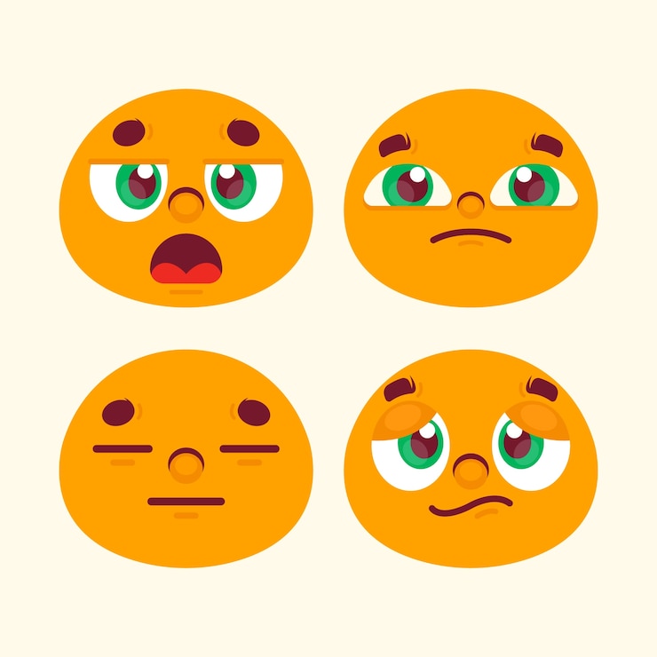 Gratis Vector platte ontwerp verveelde emoji illustratie