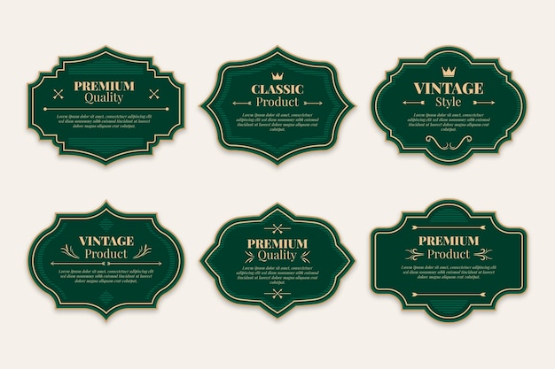 Gratis vector platte ontwerp vintage labelcollectie