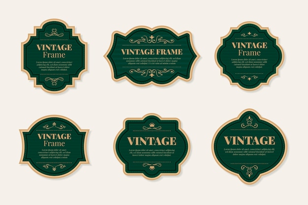 Gratis vector platte ontwerp vintage labelcollectie