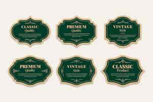 Gratis vector platte ontwerp vintage labelcollectie