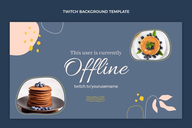 Platte ontwerp voedsel twitch achtergrond