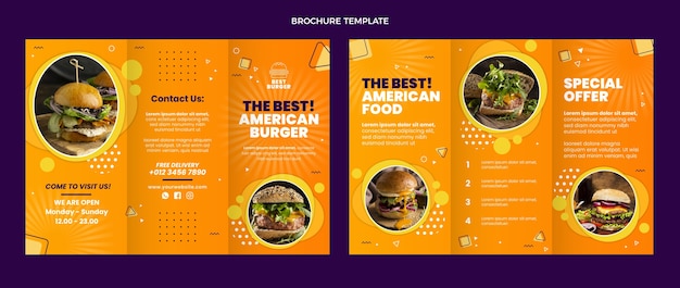 Gratis vector platte ontwerp voedselbrochure
