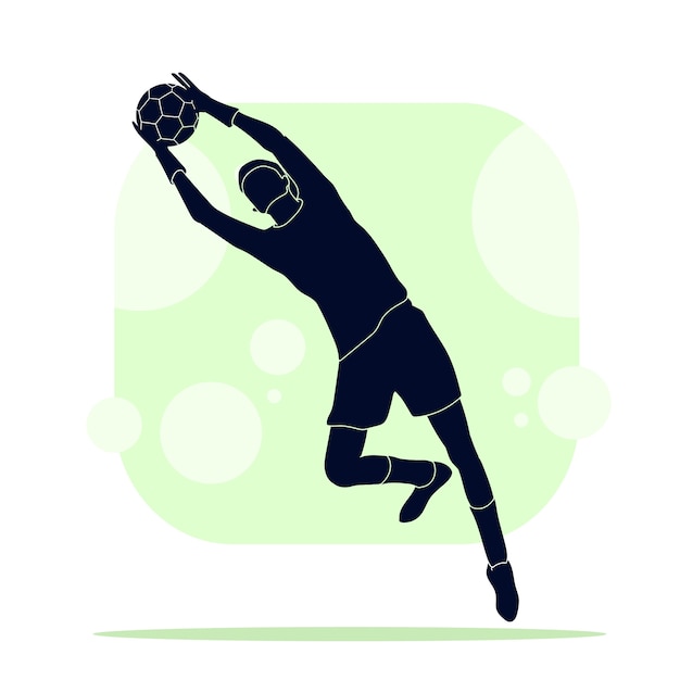 Gratis vector platte ontwerp voetballer silhouet