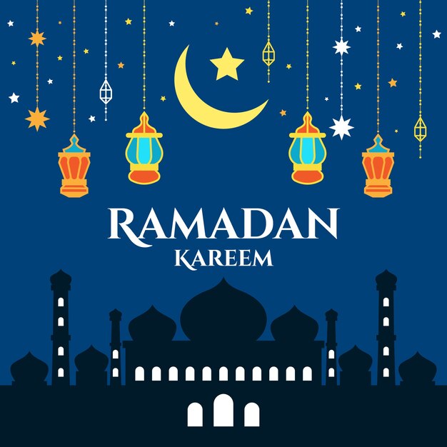 Platte ontwerp voor ramadanviering
