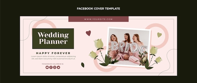 Gratis vector platte ontwerp weddingplanner facebook omslag