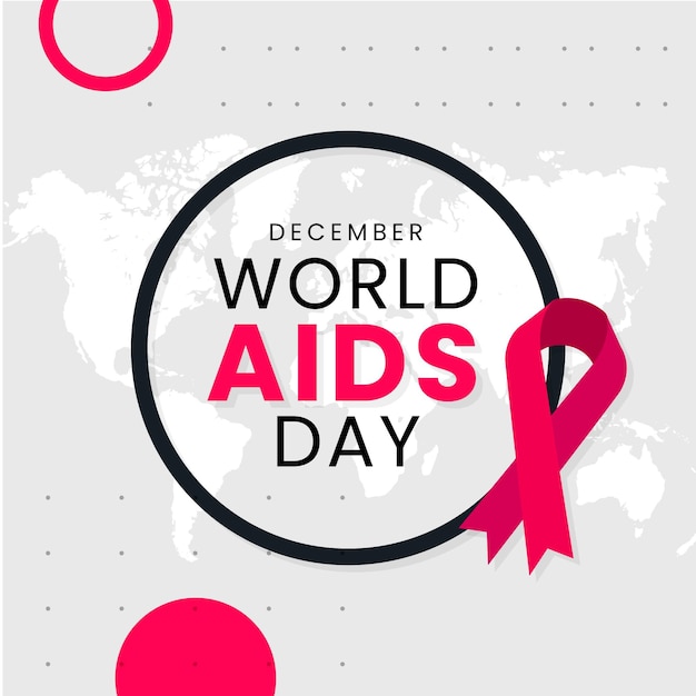 Platte ontwerp wereld aids dag