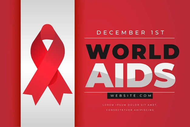 Platte ontwerp wereld aids dag