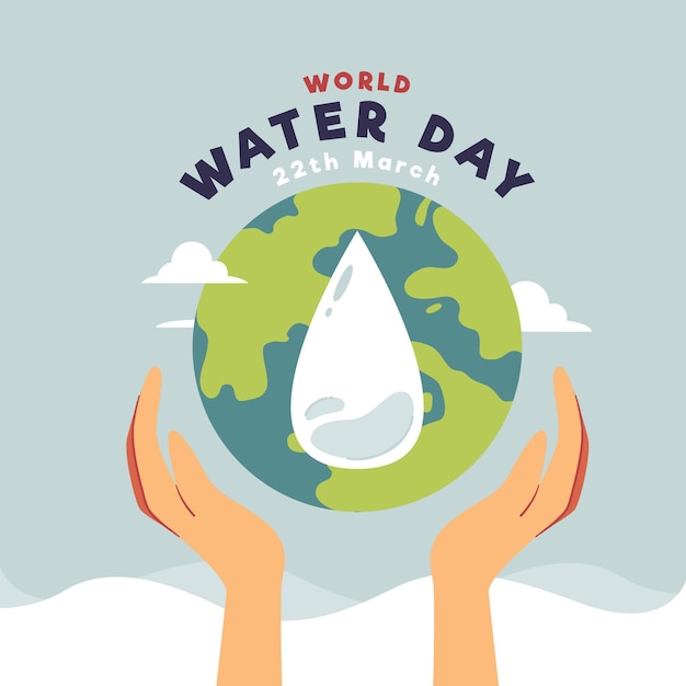 Platte ontwerp wereld water dag evenement