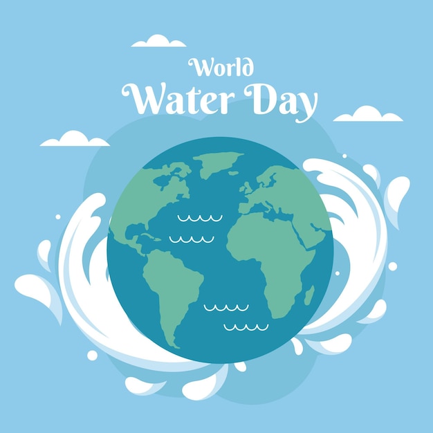 Gratis vector platte ontwerp wereld water dag illustratie