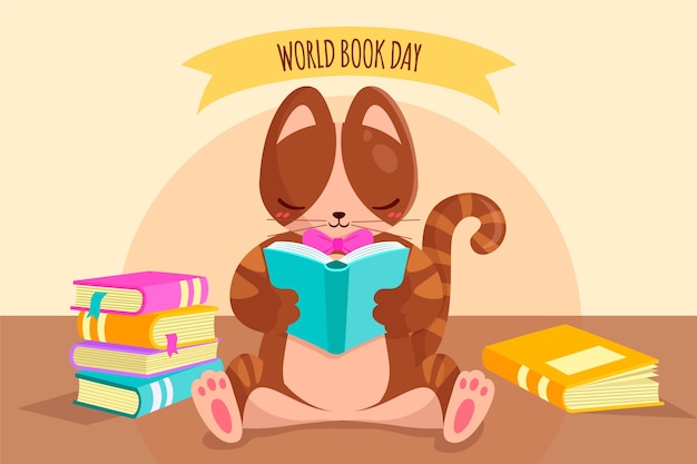 Gratis vector platte ontwerp wereldboekendag