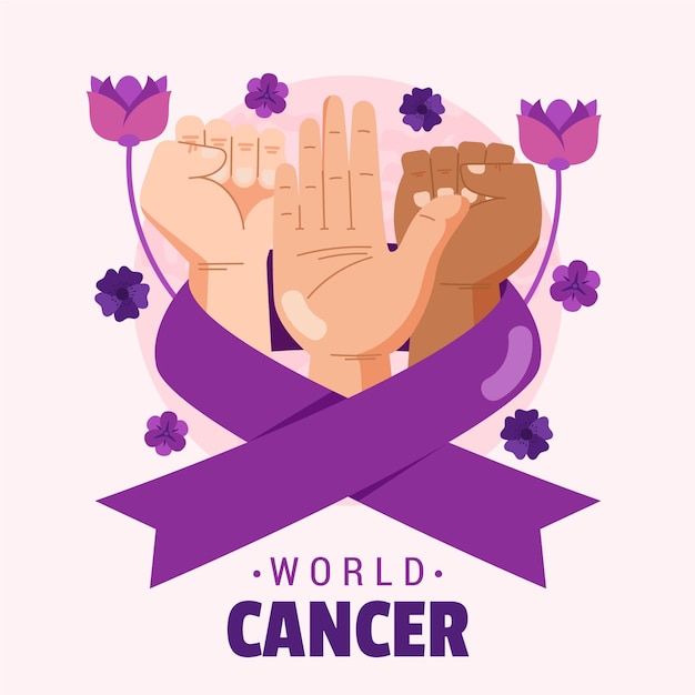 Platte ontwerp werelddag voor kanker