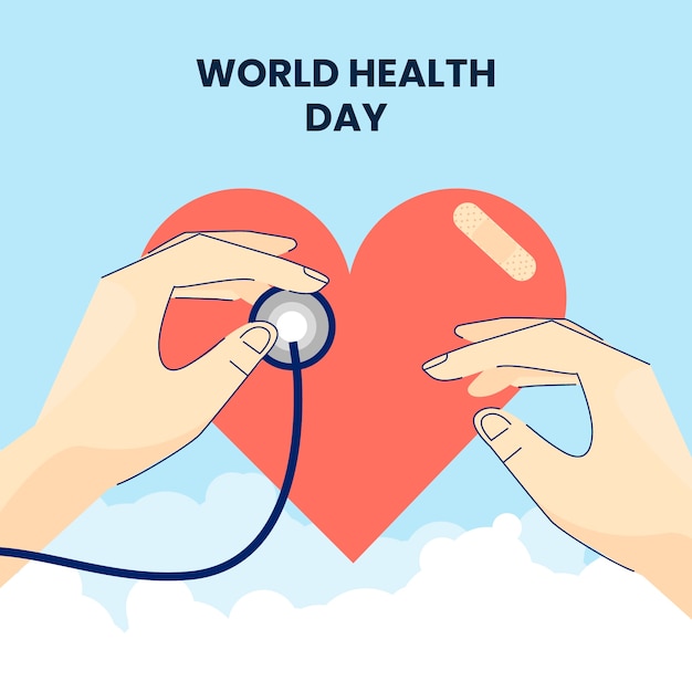 Platte ontwerp wereldgezondheidsdag