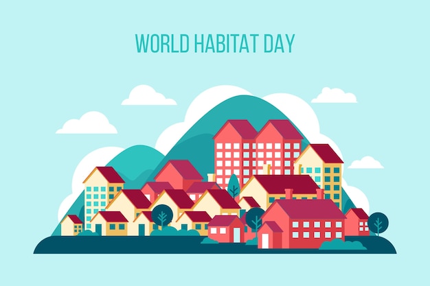 Platte ontwerp wereldhabitat dag