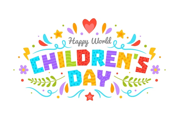 Gratis vector platte ontwerp wereldkinderen dag