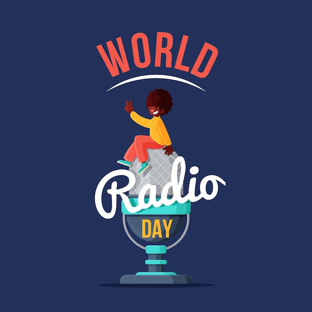 Gratis vector platte ontwerp wereldradiodag