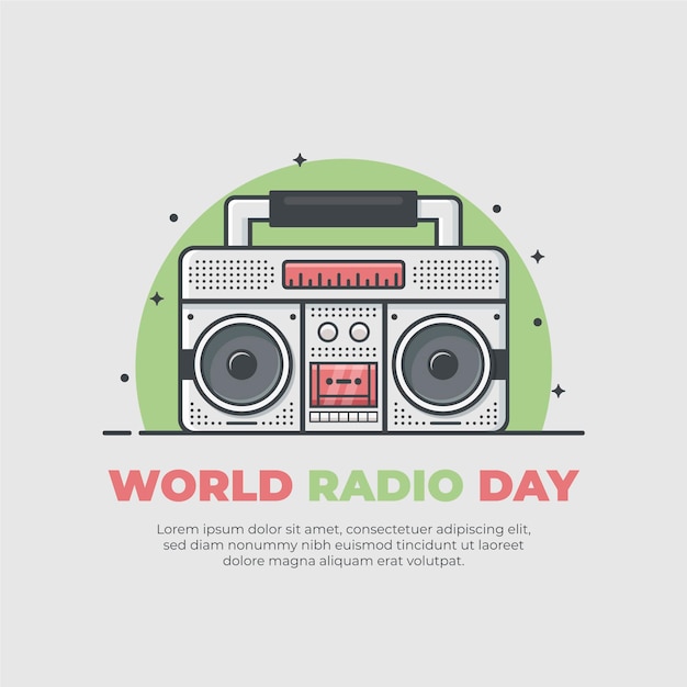 Gratis vector platte ontwerp wereldradiodag