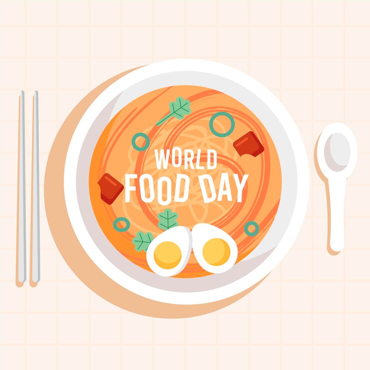Platte ontwerp wereldvoedseldag concept