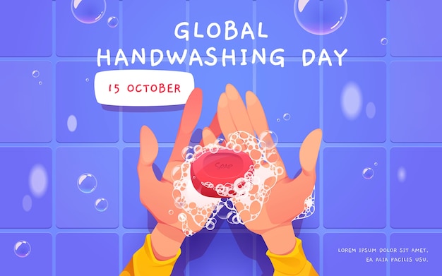 Gratis vector platte ontwerp wereldwijde handwas dag achtergrond