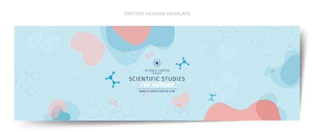 Platte ontwerp wetenschap twitter header