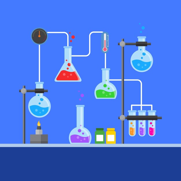 Platte ontwerp wetenschappelijk laboratorium