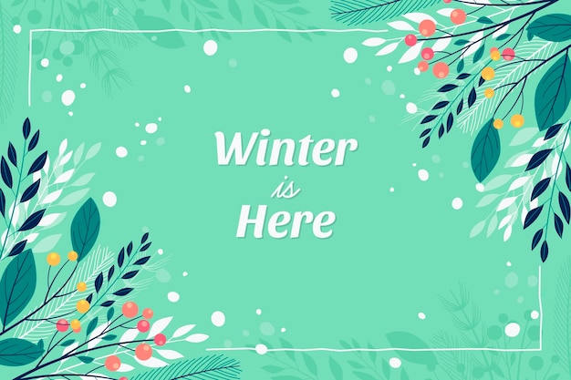 Gratis vector platte ontwerp winter achtergrond