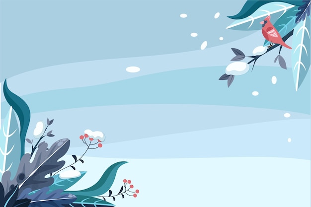 Gratis vector platte ontwerp winter achtergrond