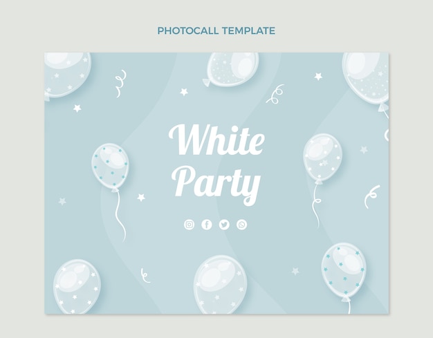 Platte ontwerp witte party photocall