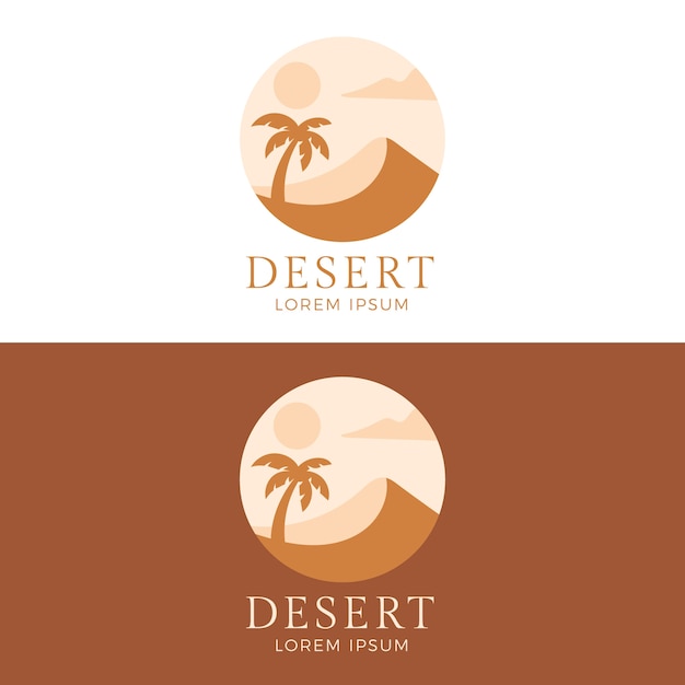 Platte ontwerp woestijn logo ontwerp