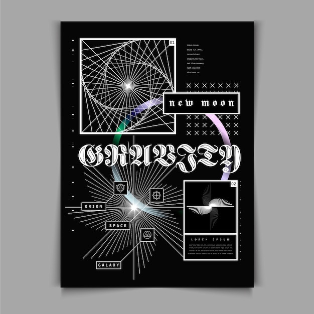 Platte ontwerp y2k poster