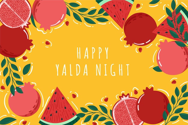 Gratis vector platte ontwerp yalda achtergrond