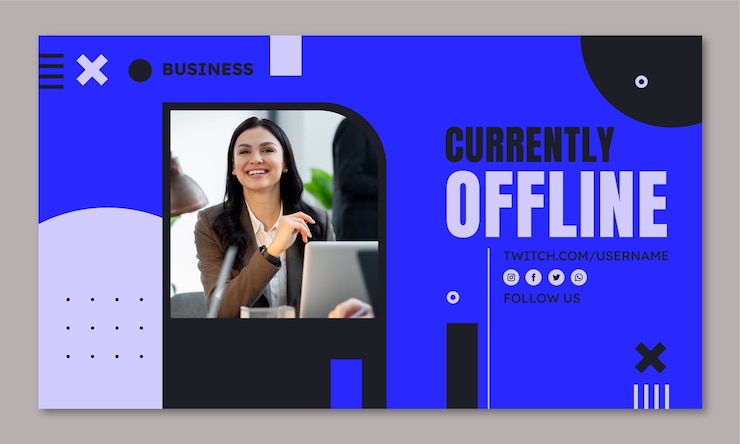 Gratis Vector platte ontwerp zakelijke workshop twitch achtergrond