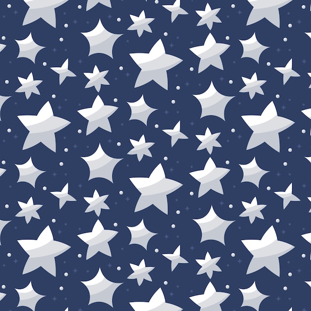 Gratis vector platte ontwerp zilveren sterren patroon