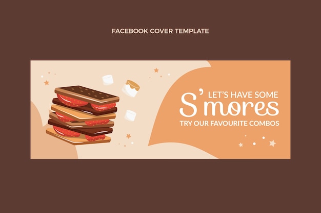 Gratis vector platte ontwerp zoete dessert facebook cover