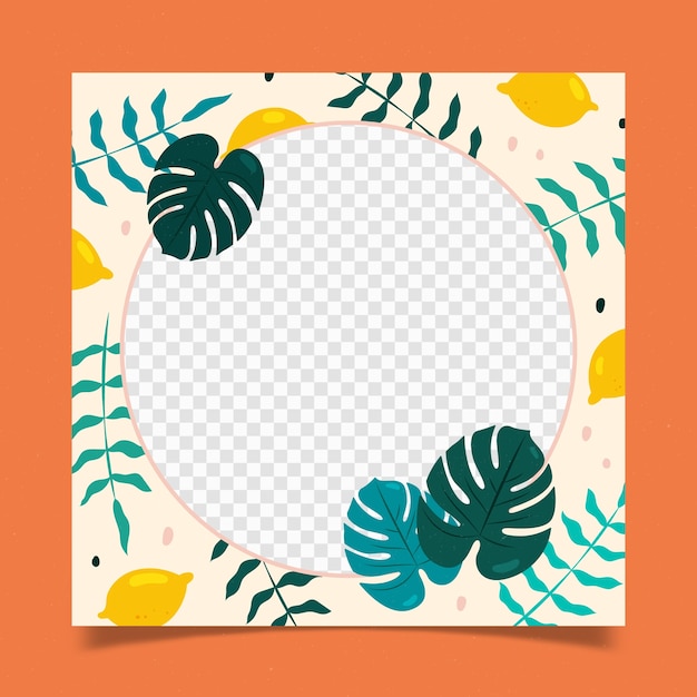 Platte ontwerp zomer facebook frame