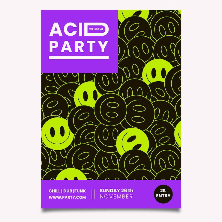 Gratis Vector platte ontwerp zure emoji-poster