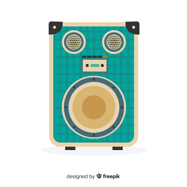 Gratis vector platte ontwerpluidspreker voor muziek