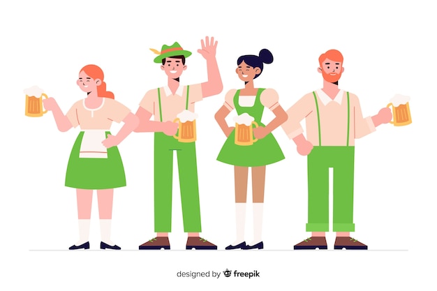 Platte ontwerpmensen vieren het meest oktoberfest